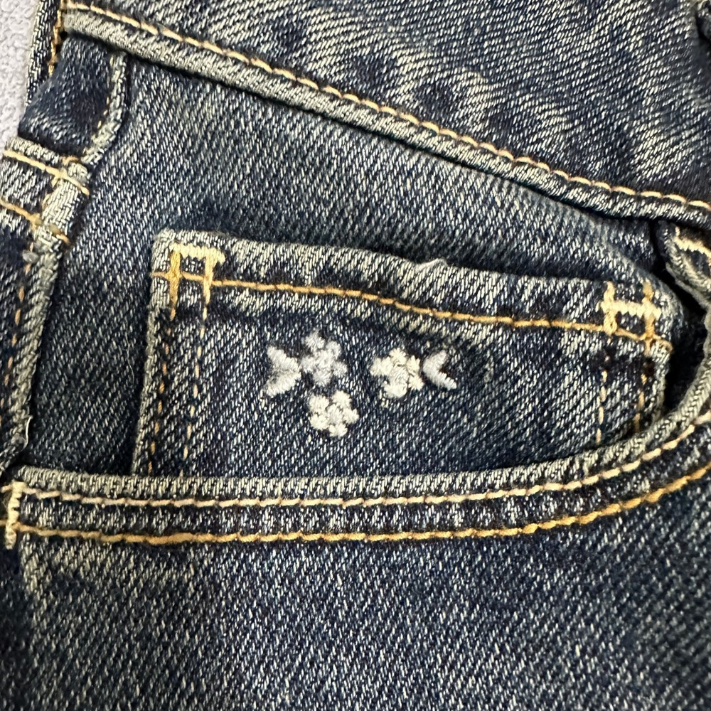 Hollister High-Rise Flare Leg Jeans Embroidered Dark Wash Blue Size W24 L32 - Picture 5 of 12